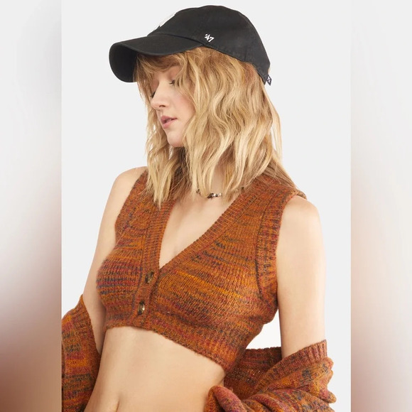 For Love And Lemons Orange Knit Crop Top - Picture 3 of 15